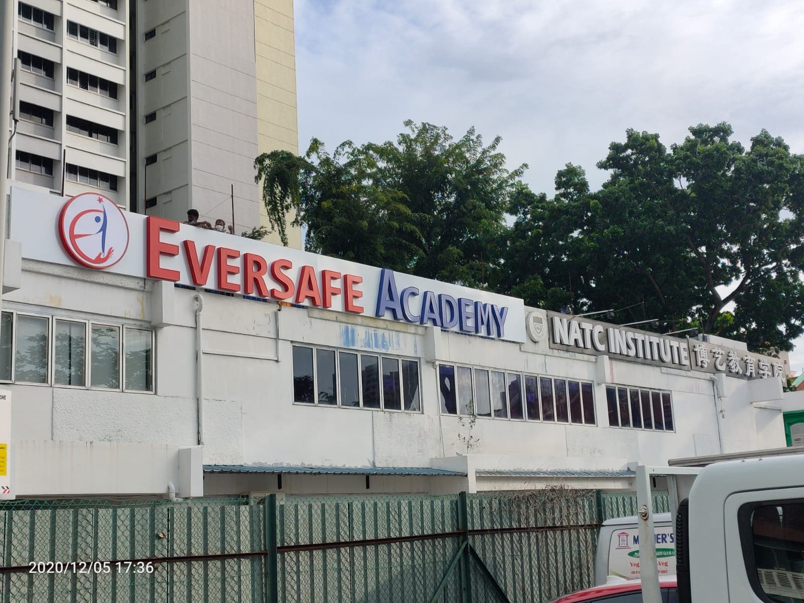 Eversafe Academy large-format LED facade signage by Hi-Tech Images